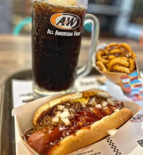 A & W a la carte Burger and drink