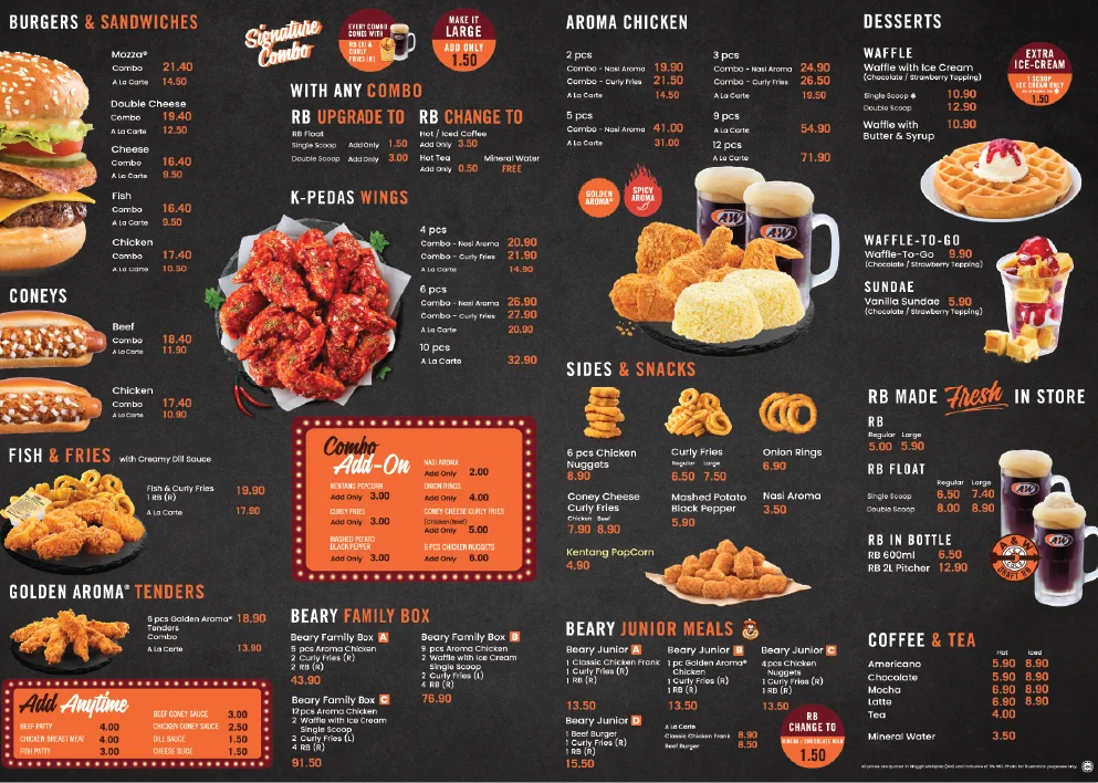 A & W Latest Menu and Prices Malaysia (Updated 2024)