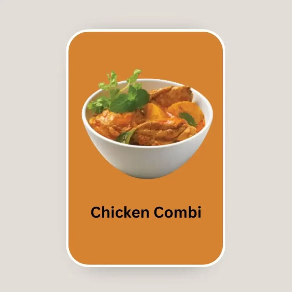 Chicken Combi Menu items at the chicken Rice shop Malaysia