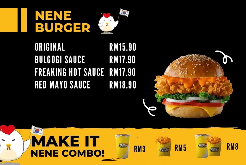 NENE-CHICKEN-Bruger menu image- malaysia