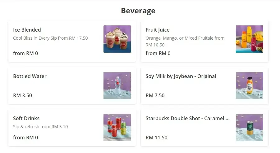 Kenny Roger Roster latest Menu Malaysia Beverages 