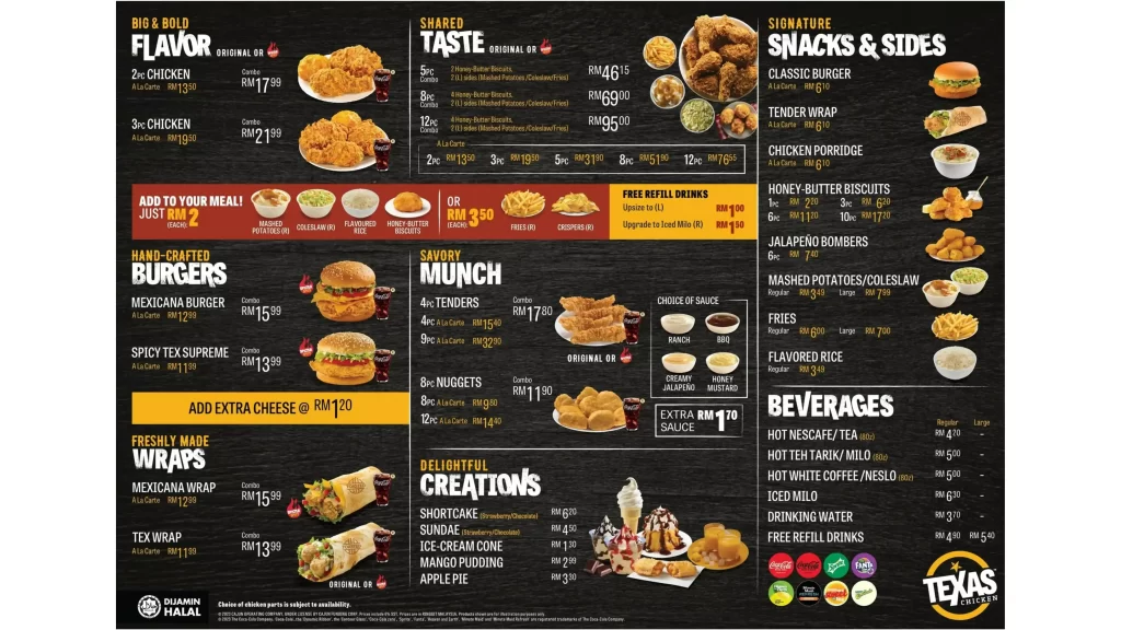 Texas Chicken Malaysia menu and prices image
