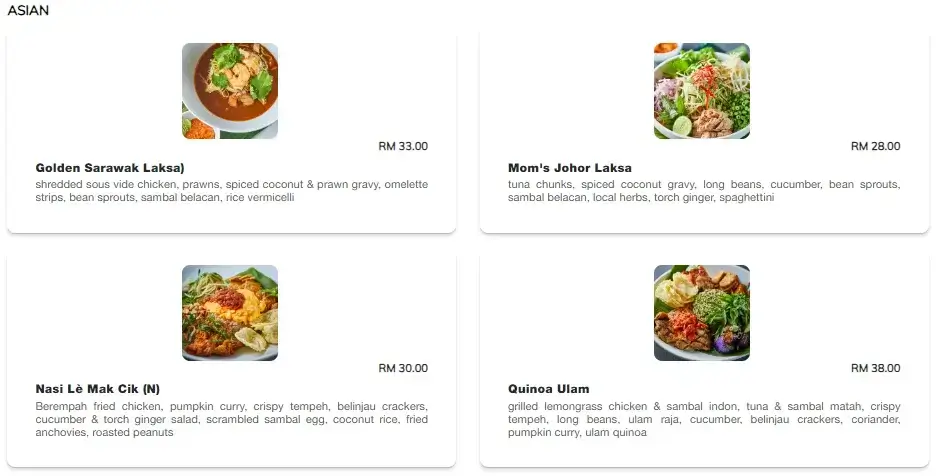 Asian Meal Category At Plan b Menu malaysia
