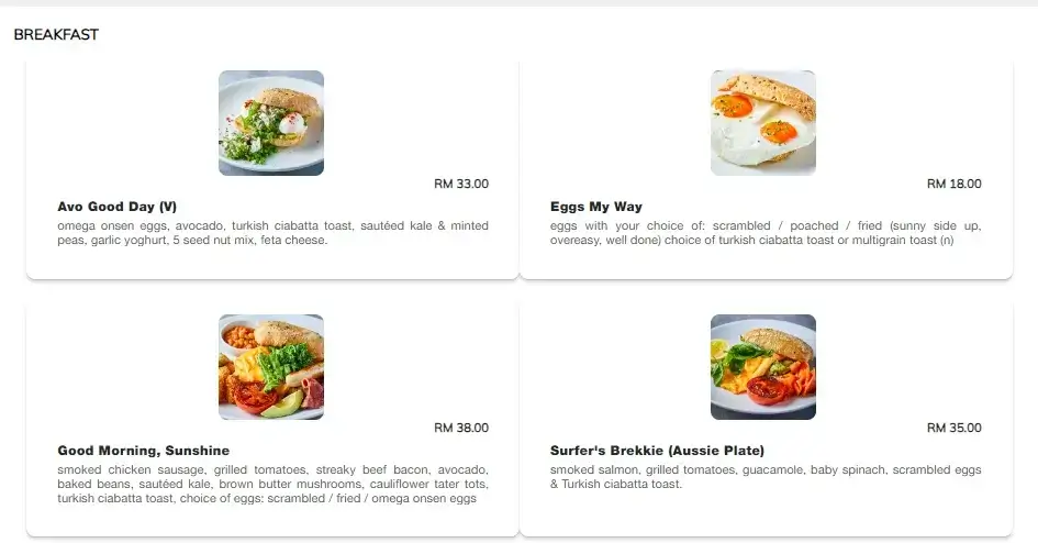 Breakfast Menu at Plan B Menu Malaysia