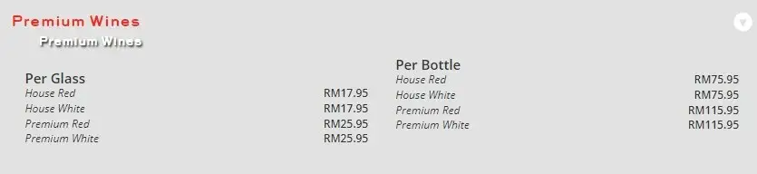 Chills Grill Menu And Price List Malaysia (24) Premium wines