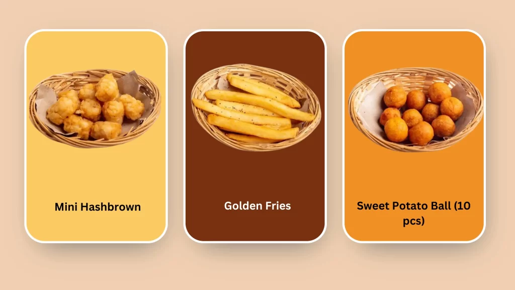 Golden Fries, Mini Hashbrown, and Sweet Potato Ball (10 pcs)