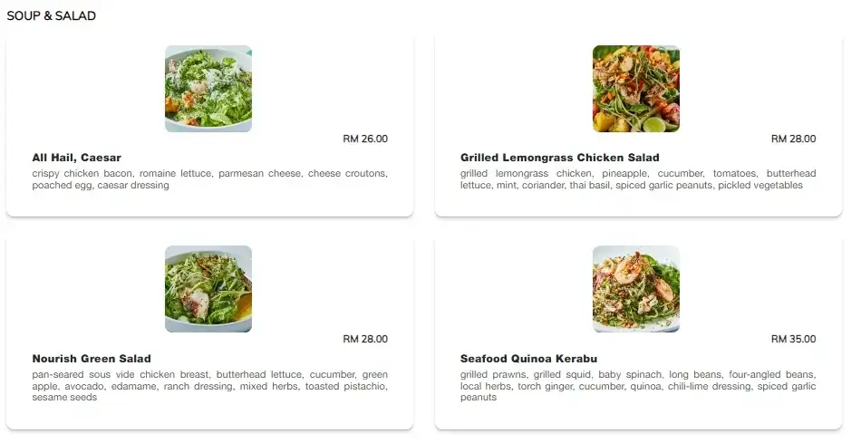 Soup & Salad category at Plan B menu Malaysia