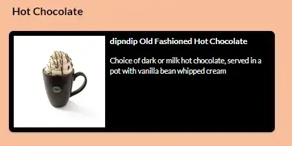 Hot Chocolate Category Menu and price List Malaysia