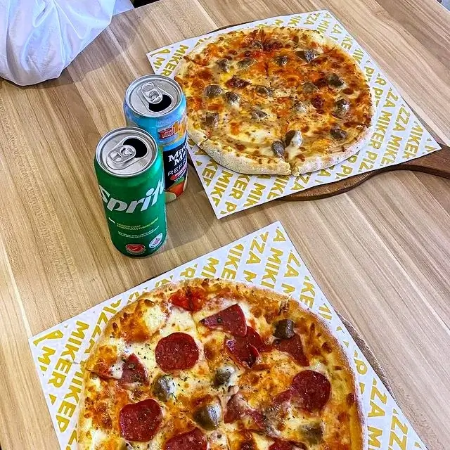 Miker Pizza Malaysia Pizza with Drinks