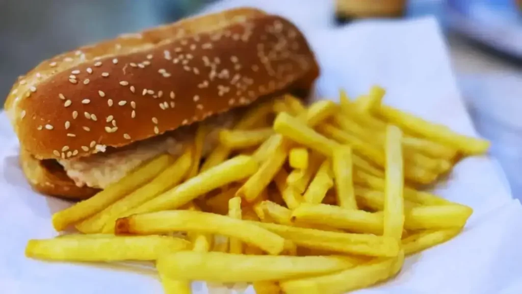 Sugar Bun Burger With Fries In Outlet