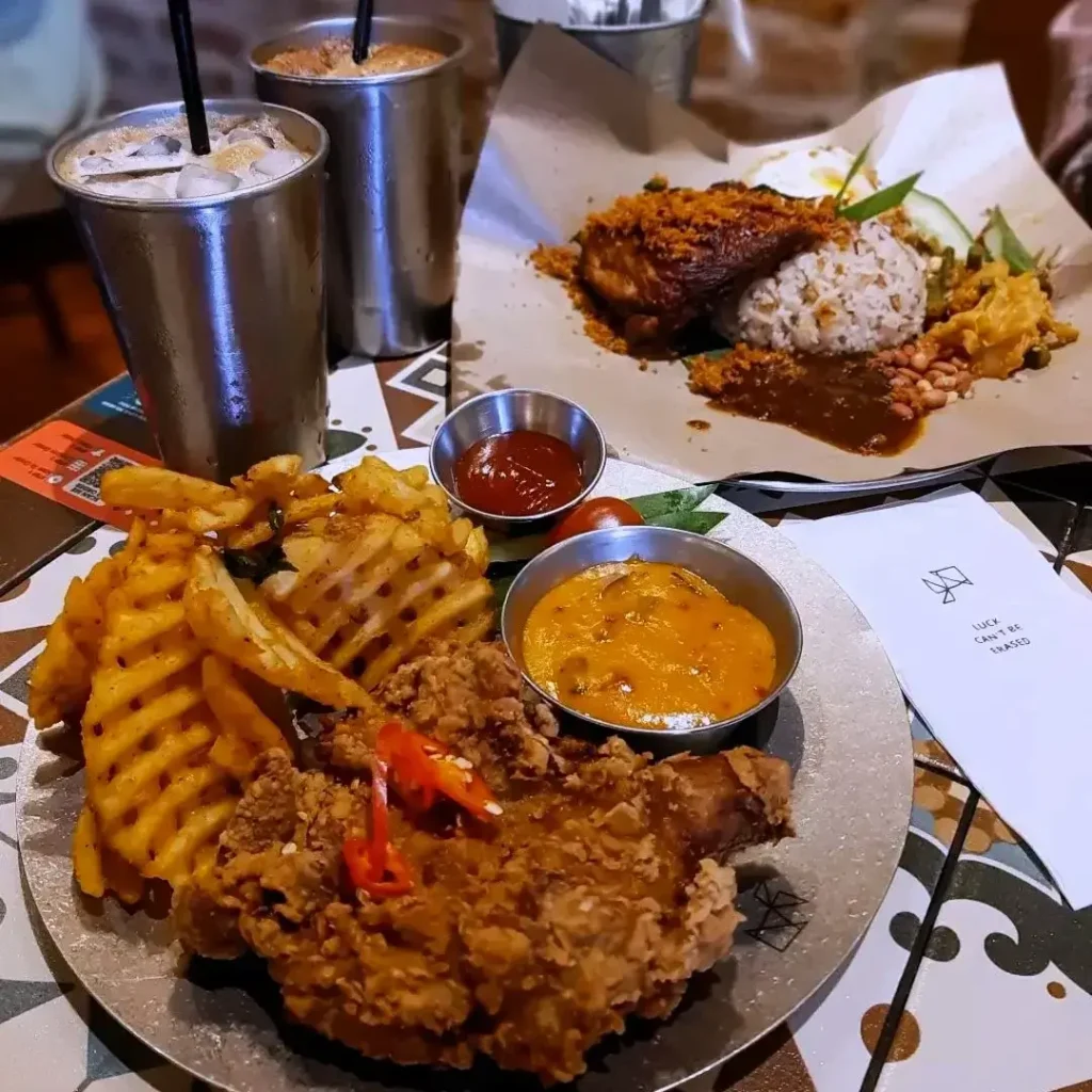 Nasi Lemak Ayam Dagang, Salted Egg Chicken Chop, Kopi Kaw Kaw, Luck Bros White Kopi in A la Carte Luck Bros Kopi Menu Malaysia