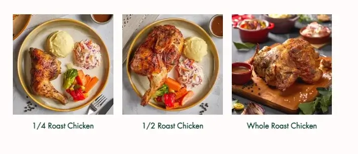 Roasted Chicken options at Dives Deli Malaysia