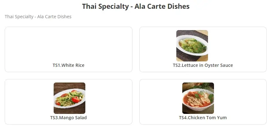 Thai Specialty - Ala Carte Dishes