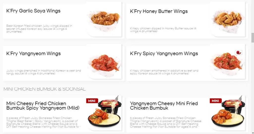 WINGS SERIES at K Fry Menu