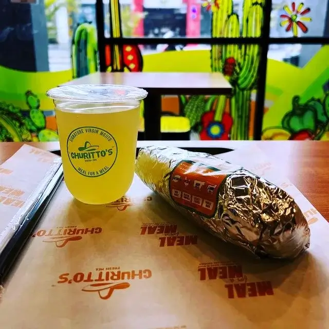 Burritos with beverages at Churittos Malaysia