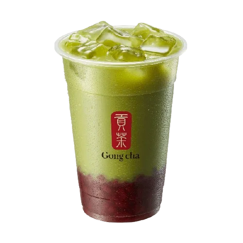 Matcha Milk with Red Adzuki Bean