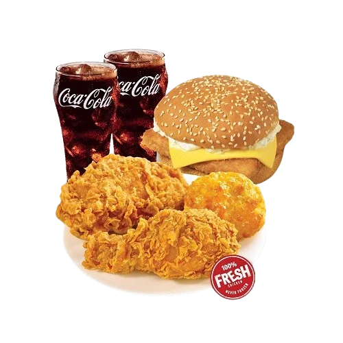 2pc Chicken with 1 Fish Burger Combo