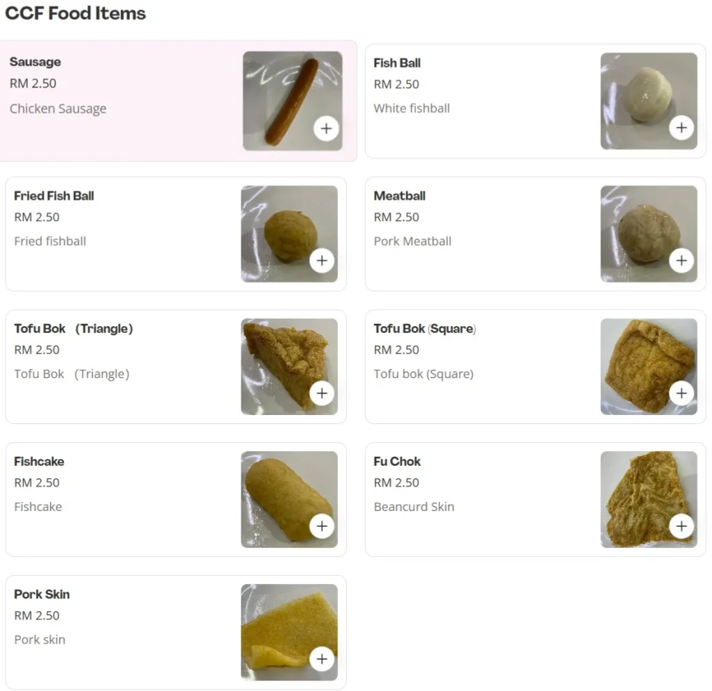 CCF Food Items