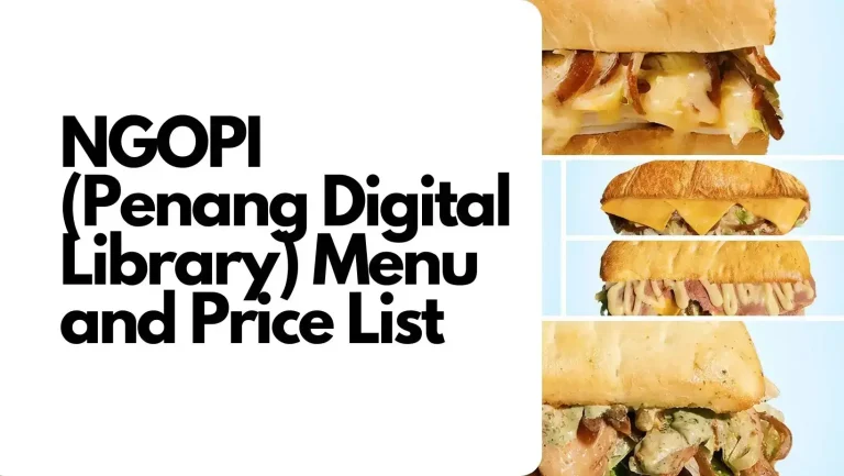 NGOPI (Penang Digital Library) Menu and Price List