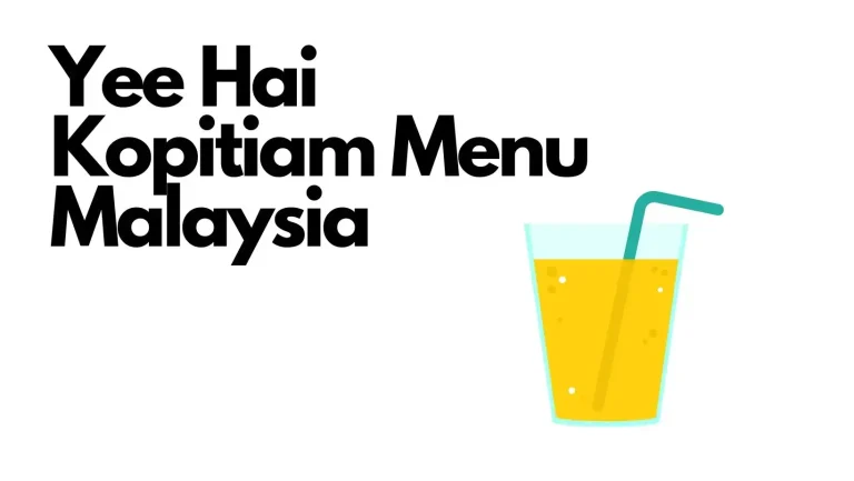 Yee Hai Kopitiam Menu Malaysia
