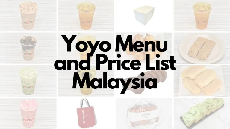 Yoyo Menu and Price List Malaysia