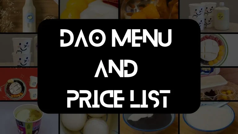 Dao Menu and Price List