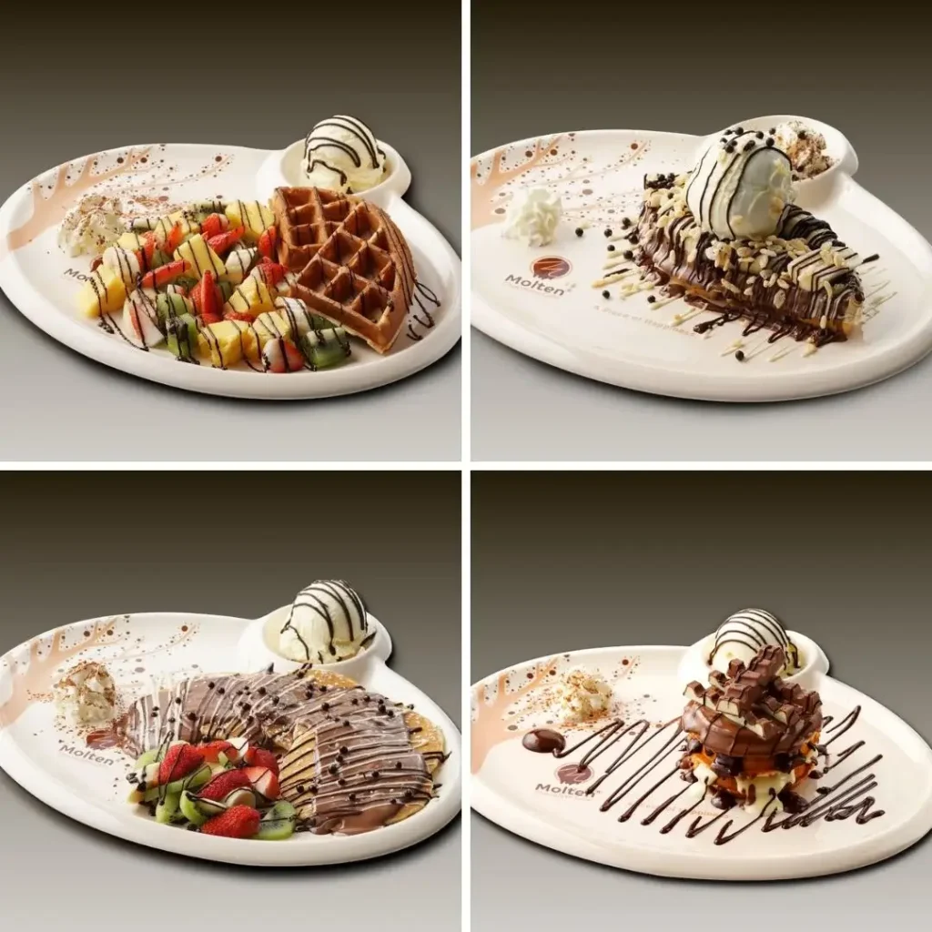 Waffle at Menu Molten Chocolate Cafe