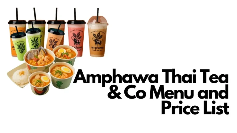 Amphawa Thai Tea & Co Menu and Price List