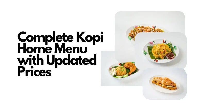Complete Kopi Home Menu with Updated Prices