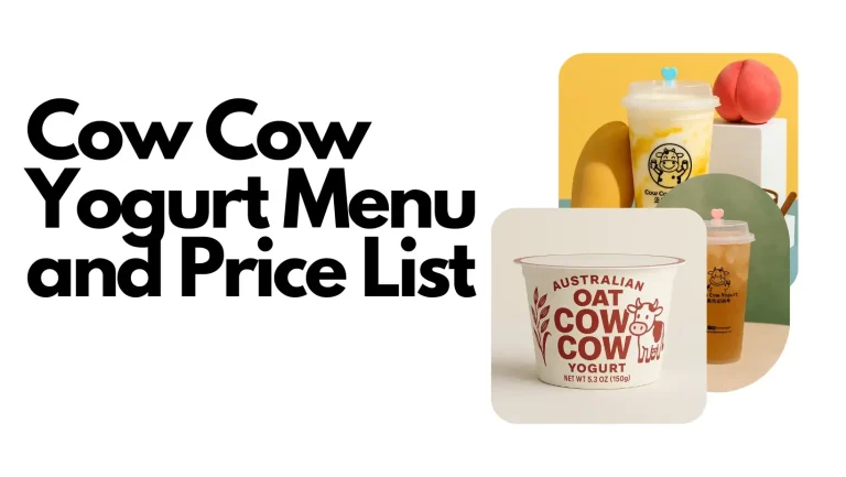 Cow Cow Yogurt Menu and Price List