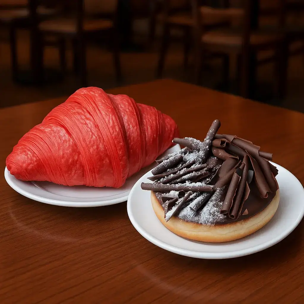 Chocolate Doughnut & Red Velvet Croissant